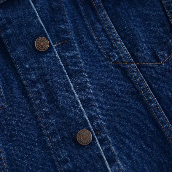 Vintage Levi's Dark Wash Denim Trucker Jean Jacket 40 - Picture 13 of 14